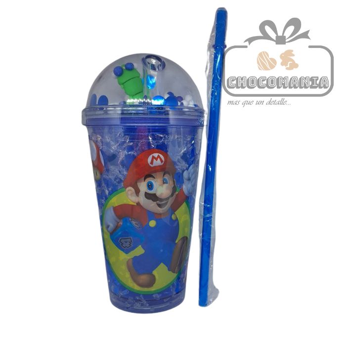 MARIO BROS GEL THERMAL CUP WITH STRAW IN VARIOUS DESIGNS
