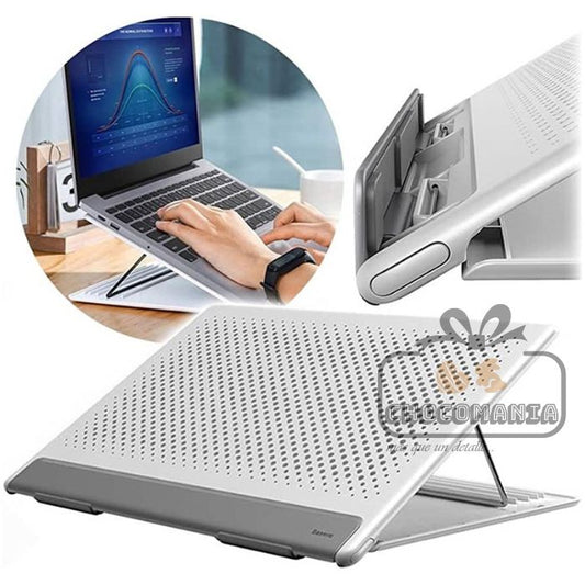 BASEUS SUDD-2G FOLDABLE LAPTOP STAND WHITE WITH GREY 