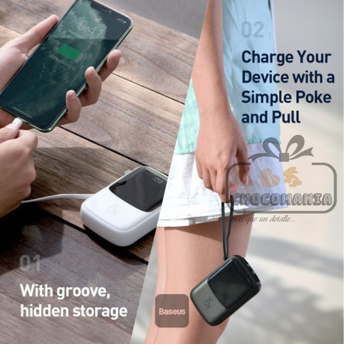 POWER BANK BASEUS PPQD-BO2 Digital DISPLAY 3A 10000MAH LIGHTNING WHITE 