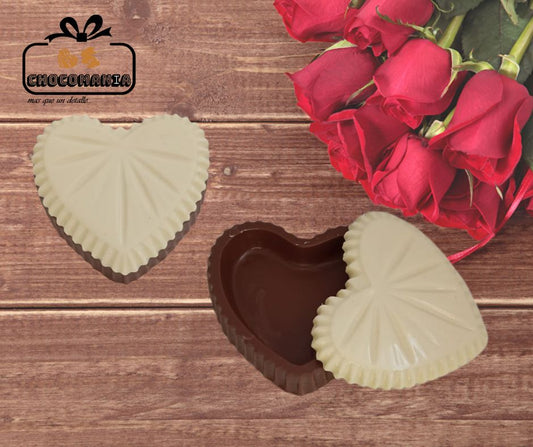 COFRE CORAZON DE CHOCOLATE MEDIANO (PREVIO PEDIDO)