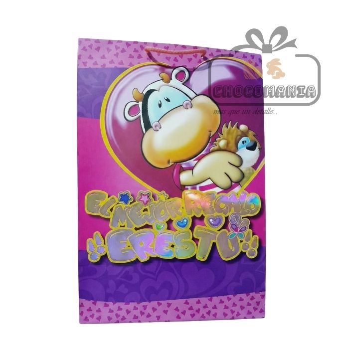 FUNDA DE REGALO GRANDE CON FRASE VARIOS DISEÑOS