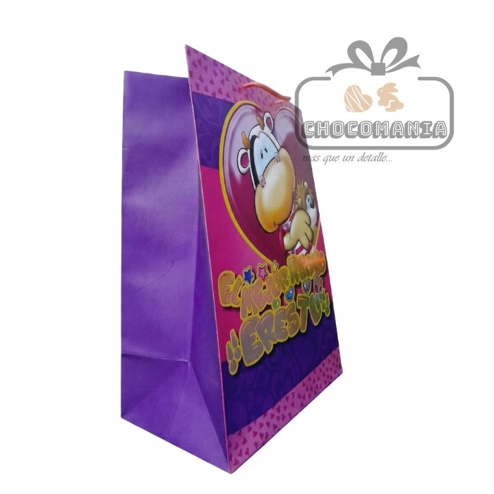 FUNDA DE REGALO GRANDE CON FRASE VARIOS DISEÑOS