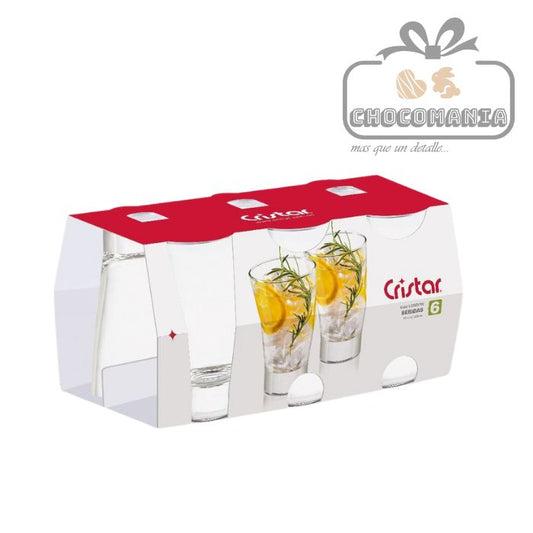 SET DE 6 VASOS MODELO LONDON MARCA CRISTAR