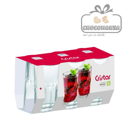 SET DE 6 VASOS MODELO NOVA MARCA CRISTAR