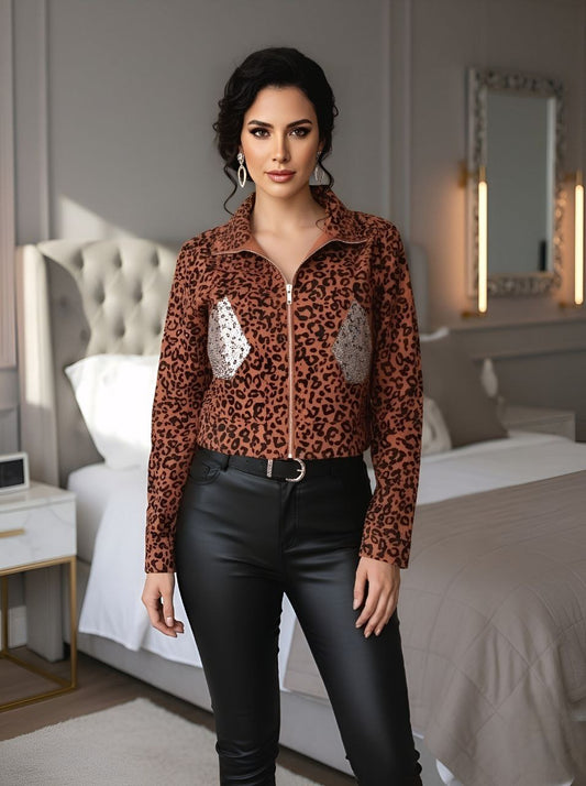 CHAQUETA JEAN PRINT TALLA S/M - CHOCOMANIA