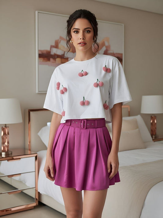 TOP LYCRA OVERSIDE CHERRIES SIZE S/M