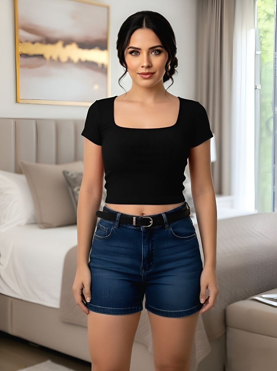 SQUARE NECK TOP ONE SIZE UP TO M