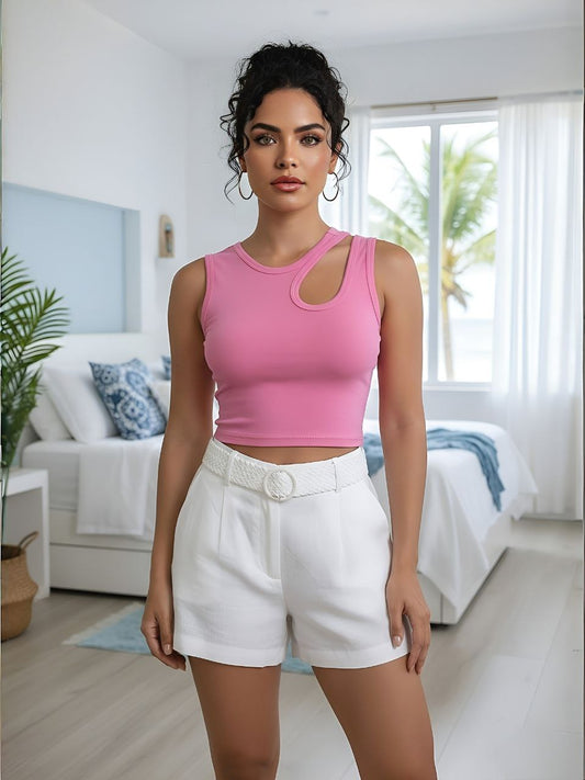 HALF MOON LYCRA TOP ONE SIZE UP TO A L