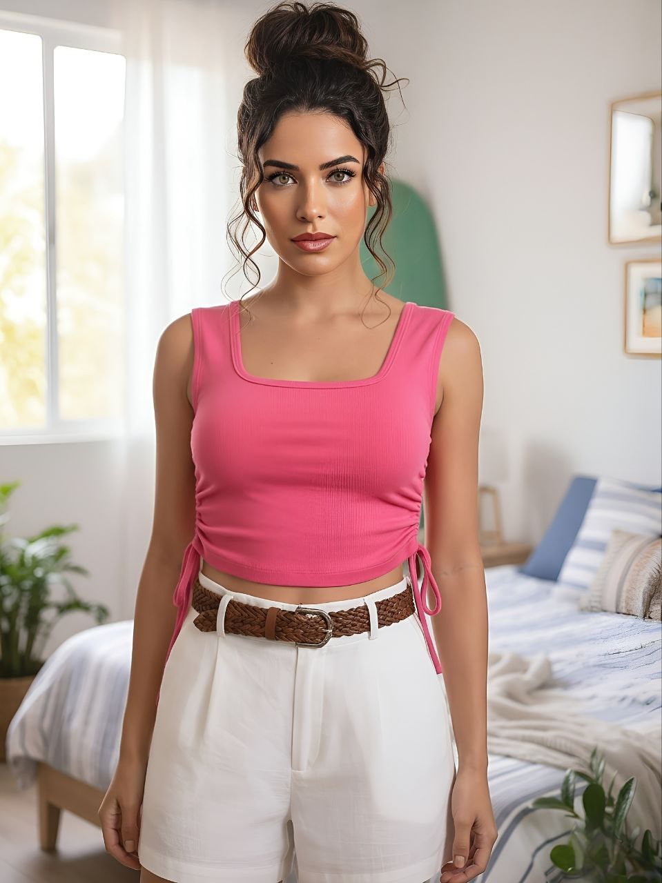 Lycra top with drawstring, one size up to L