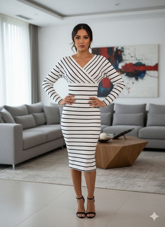 00.4 STRIPED DRESS ONE SIZE UP TO S