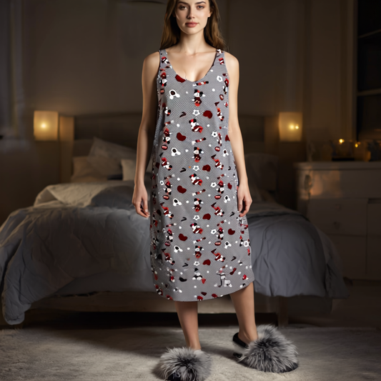 PIJAMA MINI GRIS CORTE A TALLA UNICA HASTA UNA L