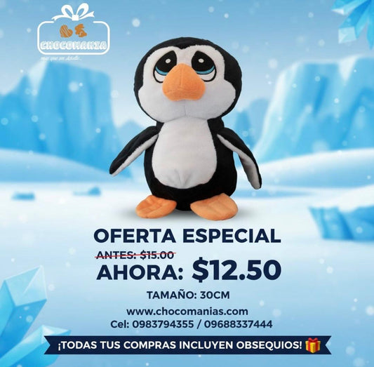 Peluche Pingüino Gala 30cm | Suave y Tierno | Chocomania 🐧💙